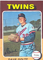 1975 Topps Mini Baseball Cards      419     Dave Goltz